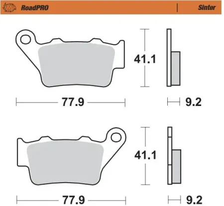 Moto-master, Roadpro Brake PADS. REAR. Sintered (403402)