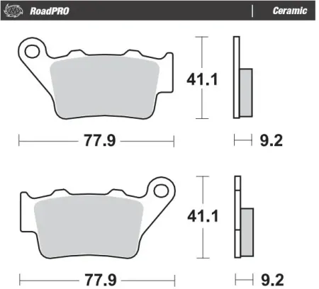 Moto-master, Roadpro Brake PADS. REAR. Ceramic (403404)