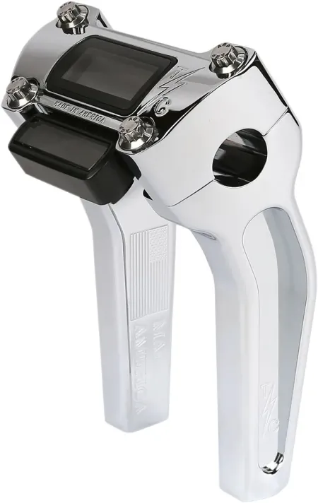 Thrashin Supply Co. 6.5 Inch Tall Pullback Handlebar Riser In Chrome Finish With Gauge Cut Out (TSC-6500-3)