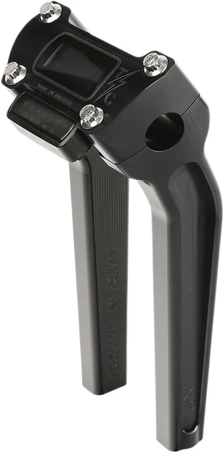 Thrashin Supply Co. 9.5 Inch Tall Pullback Handlebar Riser In Black Finish With Gauge Cut Out (TSC-9500-1)