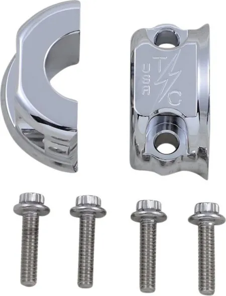 Thrashin Supply Co. Brake/Clutch Perch Clamp In Chrome For Harley Davidson Touring, Dyna, FXR & Softail (TSC-2703-3)
