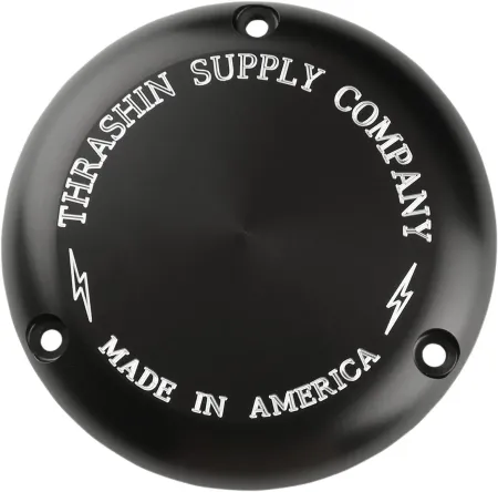 Thrashin Supply Co. 3 Hole Billet Derby Cover In Black For 1984-1999 Evo Twin Cam (TSC-3000-4)