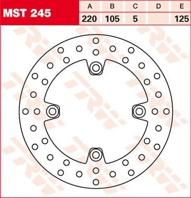 TRW Round Fixed Brake Rotor 220-250mm (MST245)
