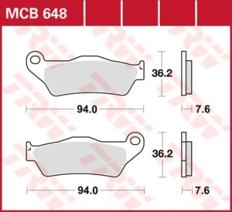 TRW Rear Organic Brake Pads For 2016-2020 XG750/500 Street, 2017-2020 XG750A Street Rod Models (MCB648)
