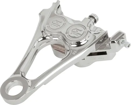 Performance Machine 4-Piston Differential-Bore Rear Caliper In Chrome Finished For Harley Davidson 2018-2022 M8 Softail Models (Excluding FXDRS Models) (1256-0084-CH)