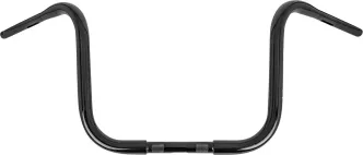 Burly Brand 12 Inch Gorilla Ape Hanger Handlebars In Gloss Black For Harley Davidson 1982-2023 Models With Mechanical & E-Throttle (Excl. 88-11 Springers) With 1 Inch Inlet Diameter Risers (B12-1501B)