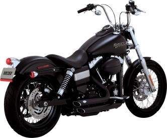 Vance & Hines Shortshots Staggered Exhaust System In Black Finish For 2012-2017 HD Dyna Models (47327)