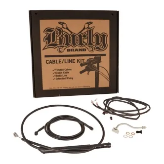 Burly Brand Bagger Bar Cable Kit In Black For 13 Inch Apes For Harley Davidson 2021-2023 Touring FLHT & FLHX Models With 1 Inch Risers (E-Throttle With Batwing Fairing) (B30-1314)