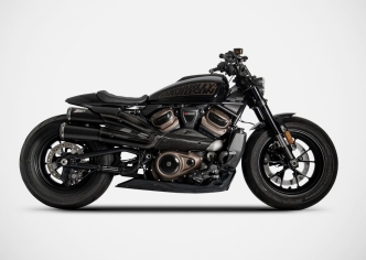 Zard 2 into 1 into 2 Euro 5 Top Gun Exhaust In Matte Black Finish For 2021-2023 Harley Davidson Sportster S RH1250S (ZHD007S10SCO)