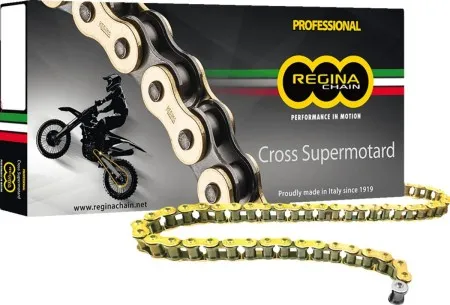 Regina Chains 135 RX3 124 Clip Link 520 Non-seal Drive Chain / GOLD|NATURAL (135RX3/1007)