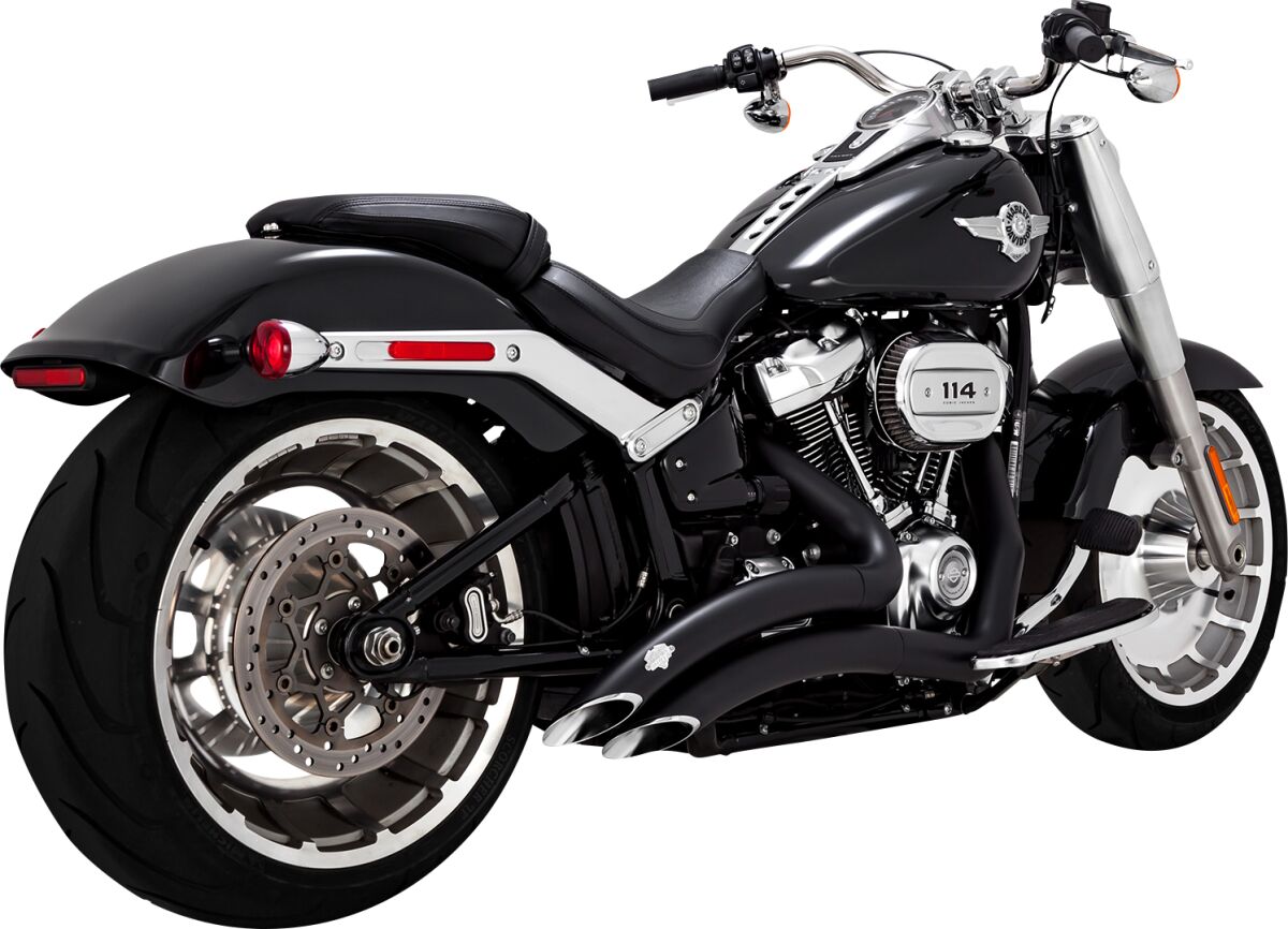 Vance Hines Big Radius Exhaust System With PCX Technology In Black Finish For Harley Davidson 2018 2024 M8 Softail Fatboy Breakout King Models 46375 ARH Custom UK