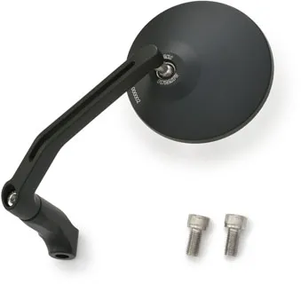 Daytona D-Mirror-3 Aluminium Round Exentric Mirror In Black (89429)