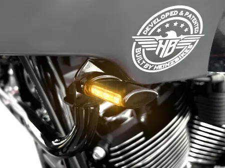 Heinz Bikes Classic LED Turn Signals In Black For Harley Davidson 2022-2024 FXLRST Softail Low Rider ST Models (HBTSC-ST)