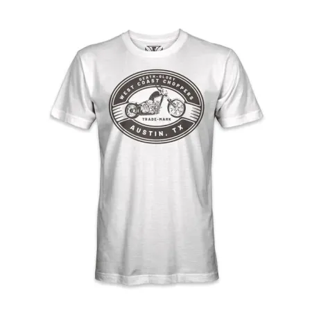 West Coast Choppers Death Glory Trade-mark T-shirt White Size Medium (WCCTS132762WTM)