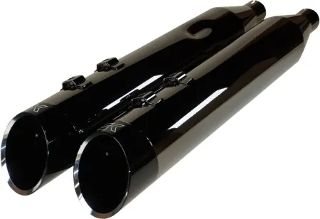 Khrome Werks HP-Eclipse 4.5 Inch Slip-On In Black Eclipse Finish With Edge Tips For 2017-2025 Touring Models (201675)
