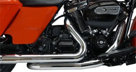 Khrome Werks 2 into 2 Aggressor Crossover Headers With Chrome Heat Shields For Harley Davidson 2017-2025 Touring (200420)
