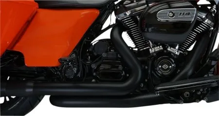 Khrome Werks 2 into 2 Aggressor Crossover Headers With Black Heat Shields For Harley Davidson 2017-2025 Touring (200920)