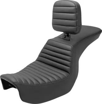 Saddlemen Tour Step Up Tuck & Roll Seat With Drivers Backrest For Harley Davidson 2006-2017 Dyna Models (806-04-191BR)