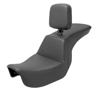 Saddlemen Tour Step Up Plain Seat With Drivers Backrest For Harley Davidson 2006-2017 Dyna Models (806-04-194BR)