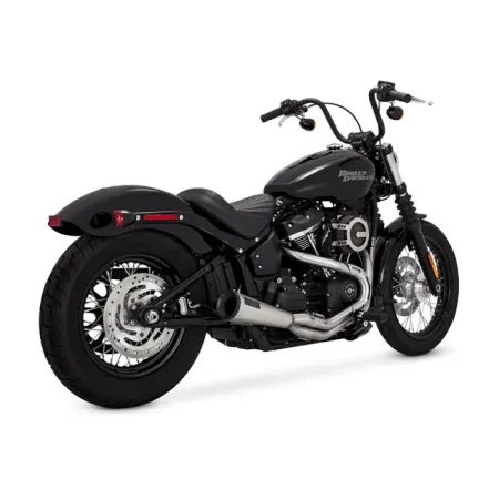 Vance & Hines 2 Into 1 Upsweep Exhaust System With PCX Technology In Brushed Stainless For Harley Davidson 2018-2024 Softail Models (27323)