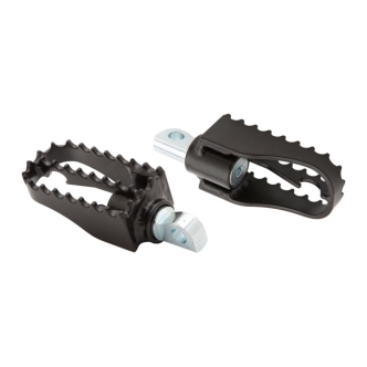 Burly Brand MX Style Mini Footpegs In Black With Male Mounts (B13-1010B)