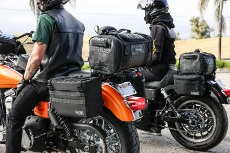 Thrashin Supply Co. Expedition Throw-Over Saddlebags In Black (TSB-0008)