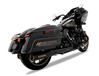 Rinehart 4.5 Inch HP45 Slip-On Mufflers In Black With Bronze End Caps For Harley Davidson 2017-2023 Touring Models (500-1101)
