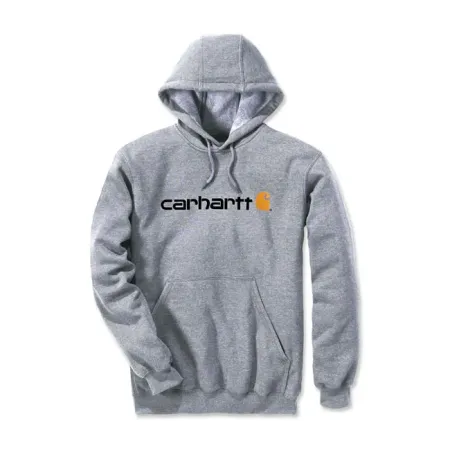 Carhartt Signature Logo Hoodie Heather Grey Size XL (100074-034XLREG)