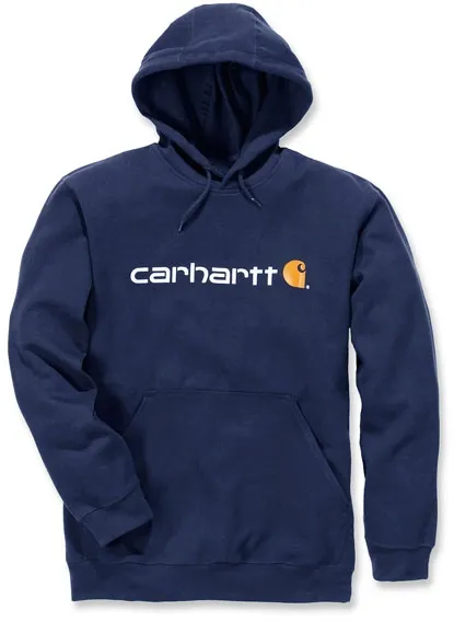 Carhartt Signature Logo Hoodie New Navy Size Small (100074-472SREG)