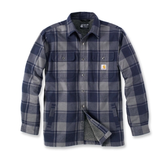Carhartt Flannel Sherpa-lined Shirt Navy Size Large (ARM216979)