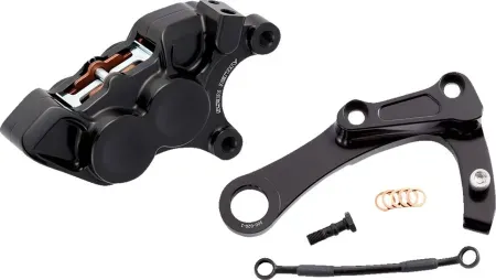 Arlen Ness Rear 4 Piston Brake Caliper Kit In Black For Harley Davidson 2018-2023 M8 Softail Models (02-329)
