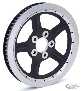 Zodiac OEM Style Wheel Pulley In Black Finish For 2007-2015 XL883R, 2007-2020 XL883L / XL1200C, 2016-2020 XL1200CX, 2007-2011 XL1200L, 2007-2009 XL1200R, 2014-2020 XL1200T, 2012-2016 XL1200V & 2008-2013 XR1200/X Models (740567)