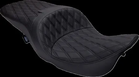 Drag Specialties Freedom Touring Seat With Black Stitching For Harley Davidson 2008-2024 Touring Road King, Electra Glide & Street Glide Models (0801-1504)