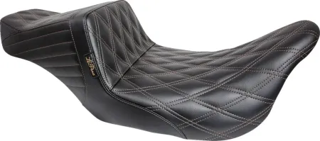 Le Pera TailWhip Double Diamond Chestnut Stitched Seat In Black For Harley Davidson 2008-2023 Touring Models (LK-587DD-CHET)