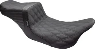 Le Pera TailWhip Gripp Tape Double Diamond Stitched Seat In Black For Harley Davidson 2008-2023 Touring Models (LK-587DDGP)