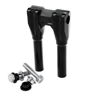 Kraus Straight 8 Inch Riser Set With 1 1/8 Inch Clamp In Black For Harley Davidson 1984-2023 Models (Excl. 2023 CVO Road Glide & CVO Street Glide) (UN-ISO-28-A)