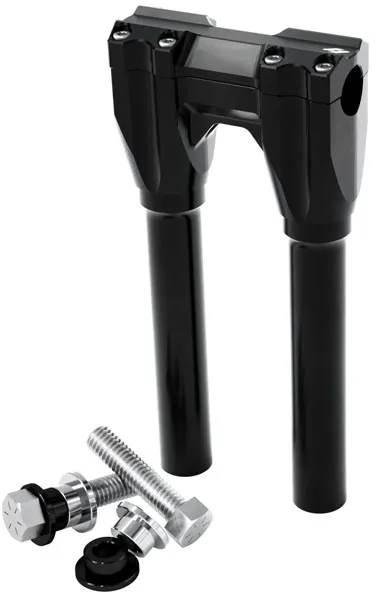 Kraus Straight 10 Inch Riser Set With 1 Inch Clamp In Black For Harley Davidson 1984-2023 Models (Excl. 2023 CVO Road Glide & CVO Street Glide) (UN-ISO-10-A)