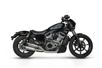 Zard 2 Into 1 Into 2 Stainless Steel Euro 5 Exhaust System With Black End Caps For Harley Davidson 2022-2024 Nightster 975 & Nightster Special 975 Models (ZHD024S00SAO)