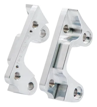 Ricks Left and Right Front Caliper Brackets In Raw Finish For Oversize 13 Inch Disc on 2014-2024 Touring Models (65-8033141-0)