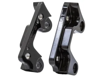 Ricks Left and Right Front Caliper Brackets In Black Finish For Oversize 13 Inch Disc on 2014-2024 Touring Models (65-8033141-SG)