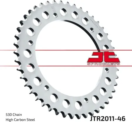 JT Sprockets JTR2011.46 Rear Replacement Sprocket 46 Teeth 50 Pitch Natural C49 High Carbon Steel (JTR2011.46)