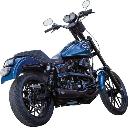 S&S Cycle 2-Into-1 Qualifier Exhaust System In Black For Harley Davidson 2006-2007 Dyna Models (550-1098)