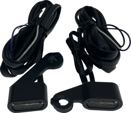 Drag Specialties Handlebar LED Turn Signals in Black Finish With Smoke Lenses For 2004-2013 Sportster Models (L22-0236DMBME) (2040-3059) (L22-0236DMBME)