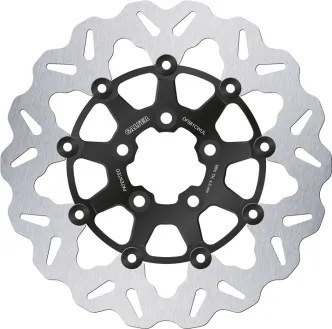 Galfer Wave Series Rear Brake Disc In Black/Bright Finish For Harley Davidson 2000-2010 Sportster, 2000-2017 Dyna, 2000-2024 Softail & 2000-2007 Touring Models (DF681CWUL)
