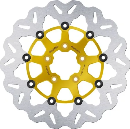 Galfer Wave Series Front Brake Disc In Gold Finish For Harley Davidson 2000-2013 Sportster, 2000-2007 Touring, 2000-2005 Dyna & 2000-2014 Softail Models (DF680CWUY)