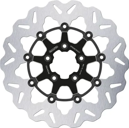 Galfer Wave Series Front Left/Right Brake Disc In Black Contrast For Harley Davidson 2014-2022 Sportster, 2008-2023 Touring, 2015-2024 Softail & 2006-2017 Dyna Models (DF835CWULC)