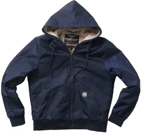 West Coast Choppers BFU Sherpa Nylon Jacket Navy Blue Size Small (ARM286499)