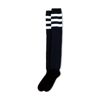 American Socks Ultra High Back In Black Triple White Striped (ARM179265)