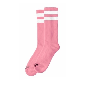 American Socks Mid High Bubblegum Double White Striped (ARM339385)