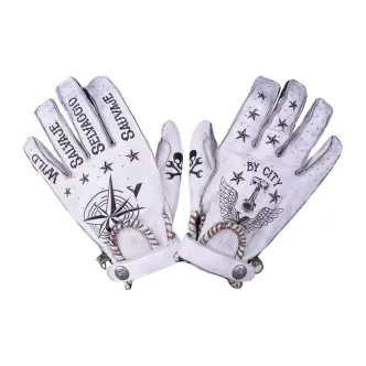 BY City Second Skin Gloves White Tattoo (ARM259749)